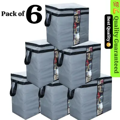 Stylish Storage Bags Gray Dustproof Double Load