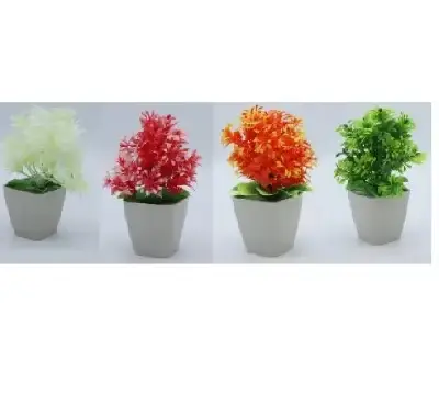 4 Pcs Colorful Plastic Planters Set for Home Decor 2