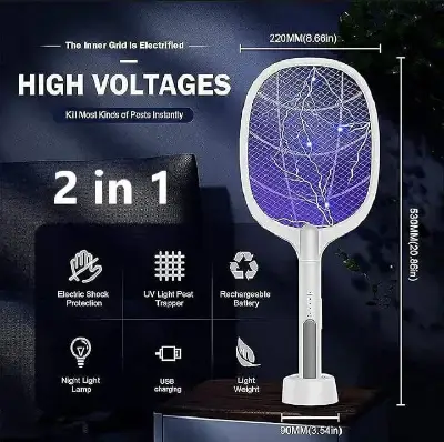 M4 2-in-1 Electric Mosquito Swatter Lamp 3