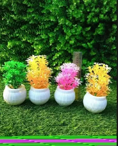 Colorful Artificial Cactus in White Pots for Home Decor 2