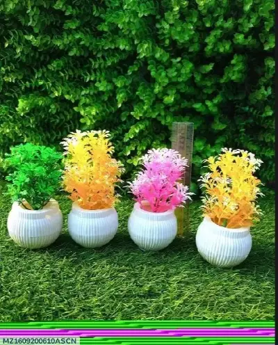 Colorful Artificial Cactus in White Pots for Home Decor 3