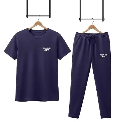 Men Printed Blue Track Suit Micro Interlock Medium to XL 2