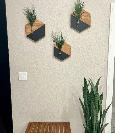 MDF Wood Wall Planters Black Brown Modern Home Decor 3