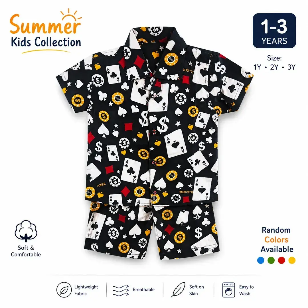 Kids Summer T-Shirt 1-3Yr Random Colors Collar