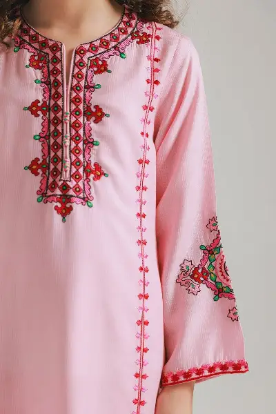 Pink Embroidered Lawn 2-Piece Set for Women 2