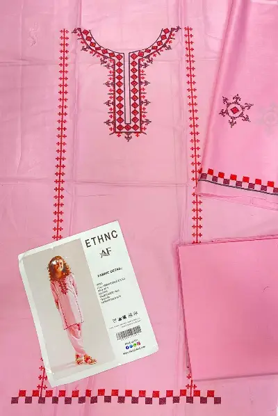 Pink Embroidered Lawn 2-Piece Set for Women 3