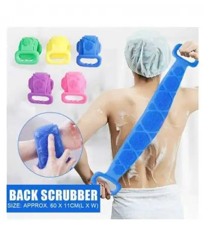 Silicone Body Scrubber Blue Double Sided Exfoliator 2