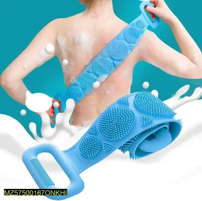 Silicone Body Scrubber Blue Double Sided Exfoliator 3