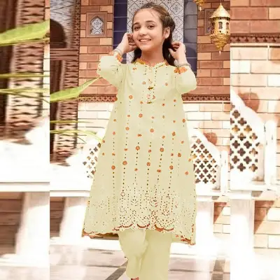 Ivory Linen 2-Piece Suit for Girls 1-12 Years