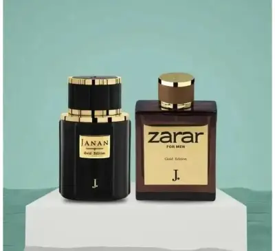 Unisex Perfume Pack Janan & Zarar Black Glass Gold Cap