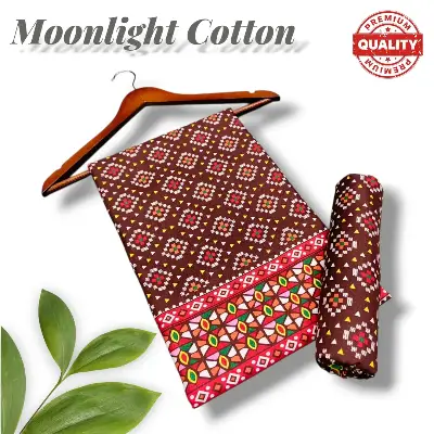 Women's Red Printed 2-Piece Polo Cotton Suit Set 2