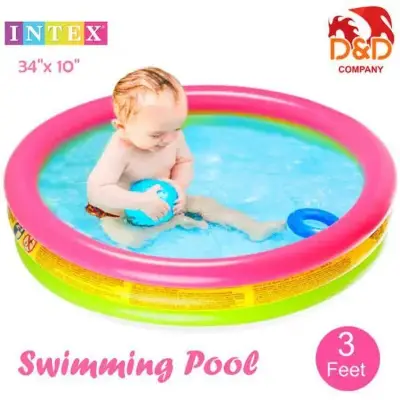Intex 3 Feet Kids Swimming Pool Pink Green Vinyl 2